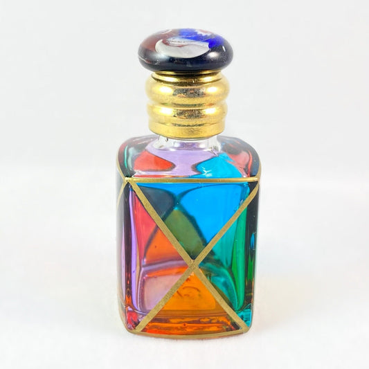 Venetian Glass Perfume Bottle - Handmade in Italy, Colorful Murano Glass