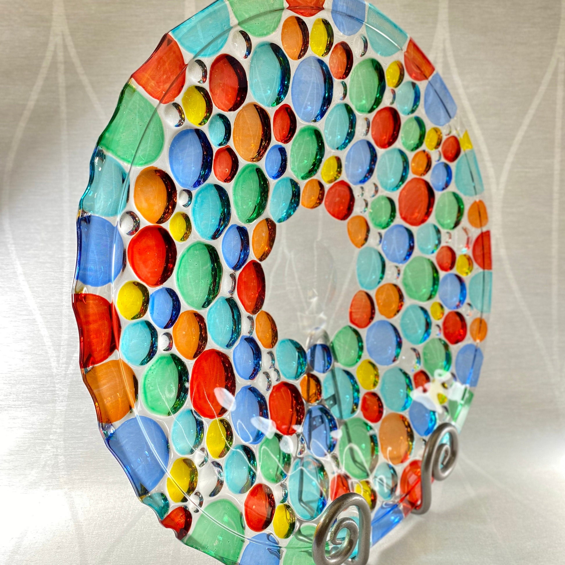 Venetian Glass Plate - Handmade in Italy, Colorful Murano Glass Plate