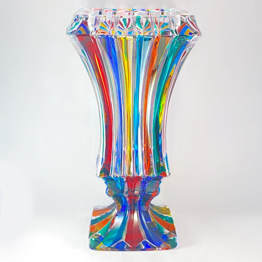 Venetian Glass Prague Vase - Handmade in Italy, Colorful Murano Glass Statement Vase