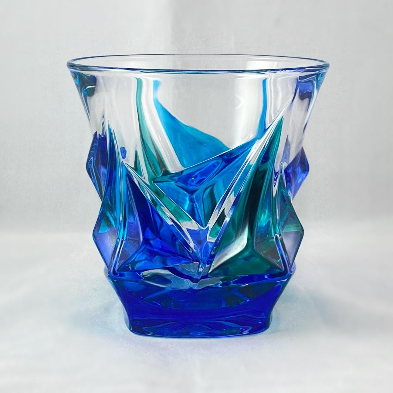 Venetian Glass Pyramid SD Whiskey Glass - Handmade in Italy, Colorful Murano Glass