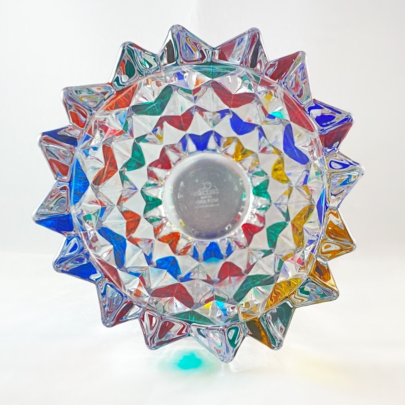 Venetian Glass Quartz Vase - Handmade in Italy, Colorful Murano Glass