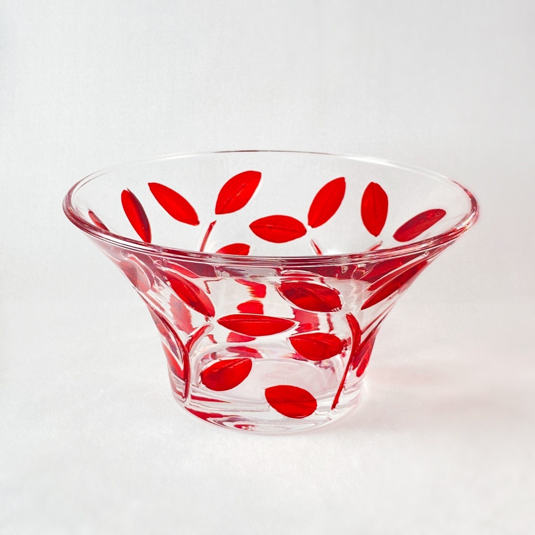 Venetian Glass Red Tree of Life Dish - Handmade in Italy, Colorful Murano Glass Bowl