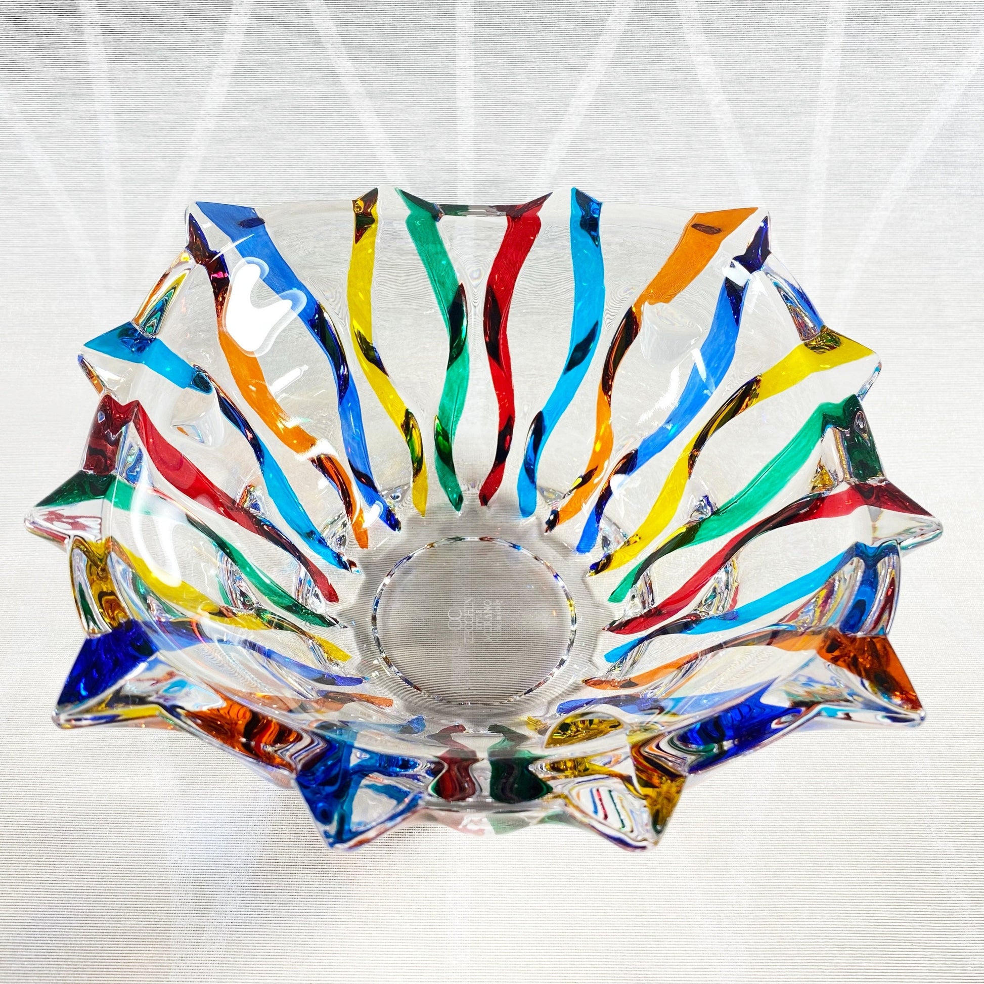 Venetian Glass Ribbon Dish - Handmade in Italy, Colorful Murano Glass Bowl