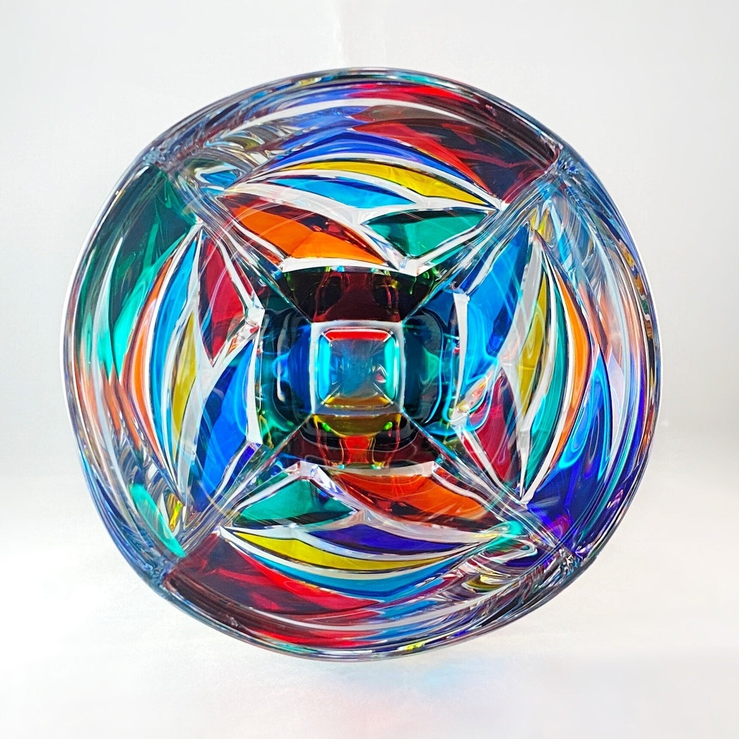 Venetian Glass Sail Vase - Handmade in Italy, Colorful Murano Glass