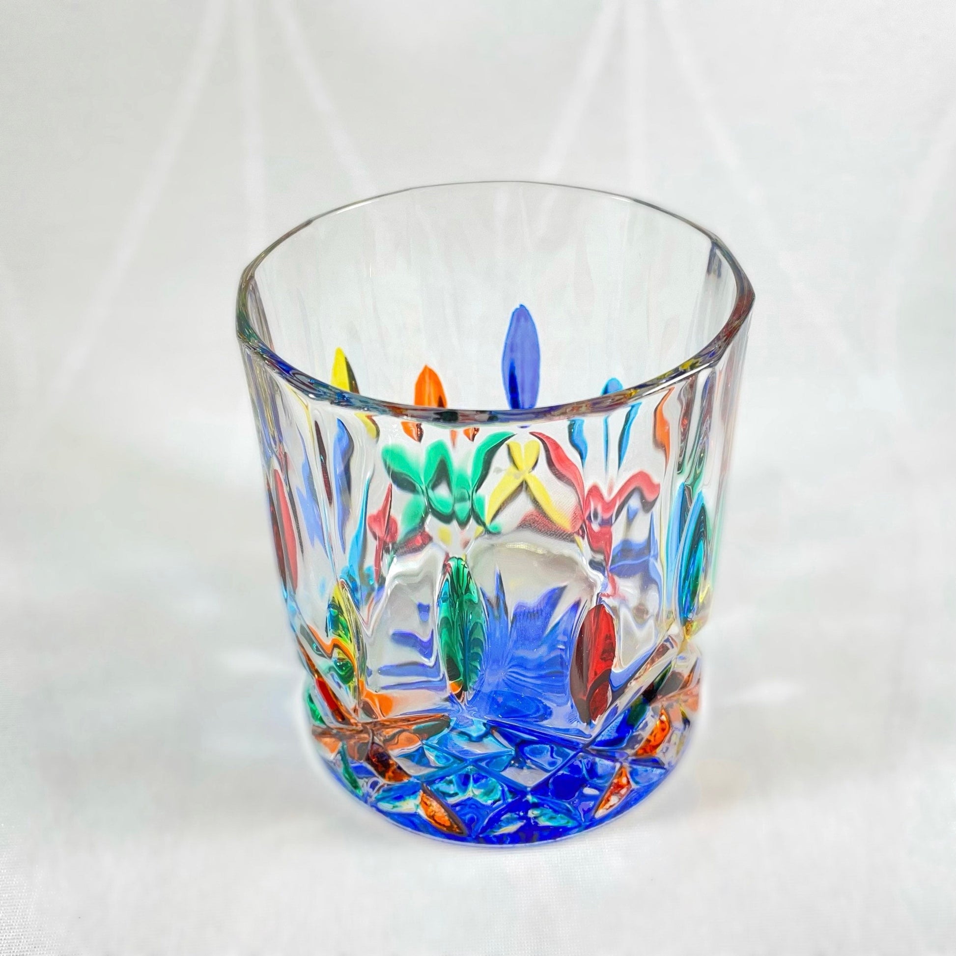 Venetian Glass Small Opera Tumbler - Handmade in Italy, Colorful Murano Glass
