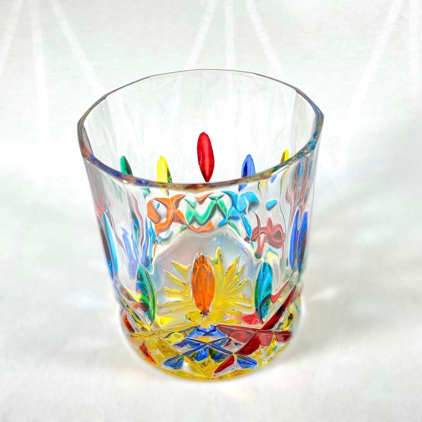 Venetian Glass Small Opera Tumbler - Handmade in Italy, Colorful Murano Glass