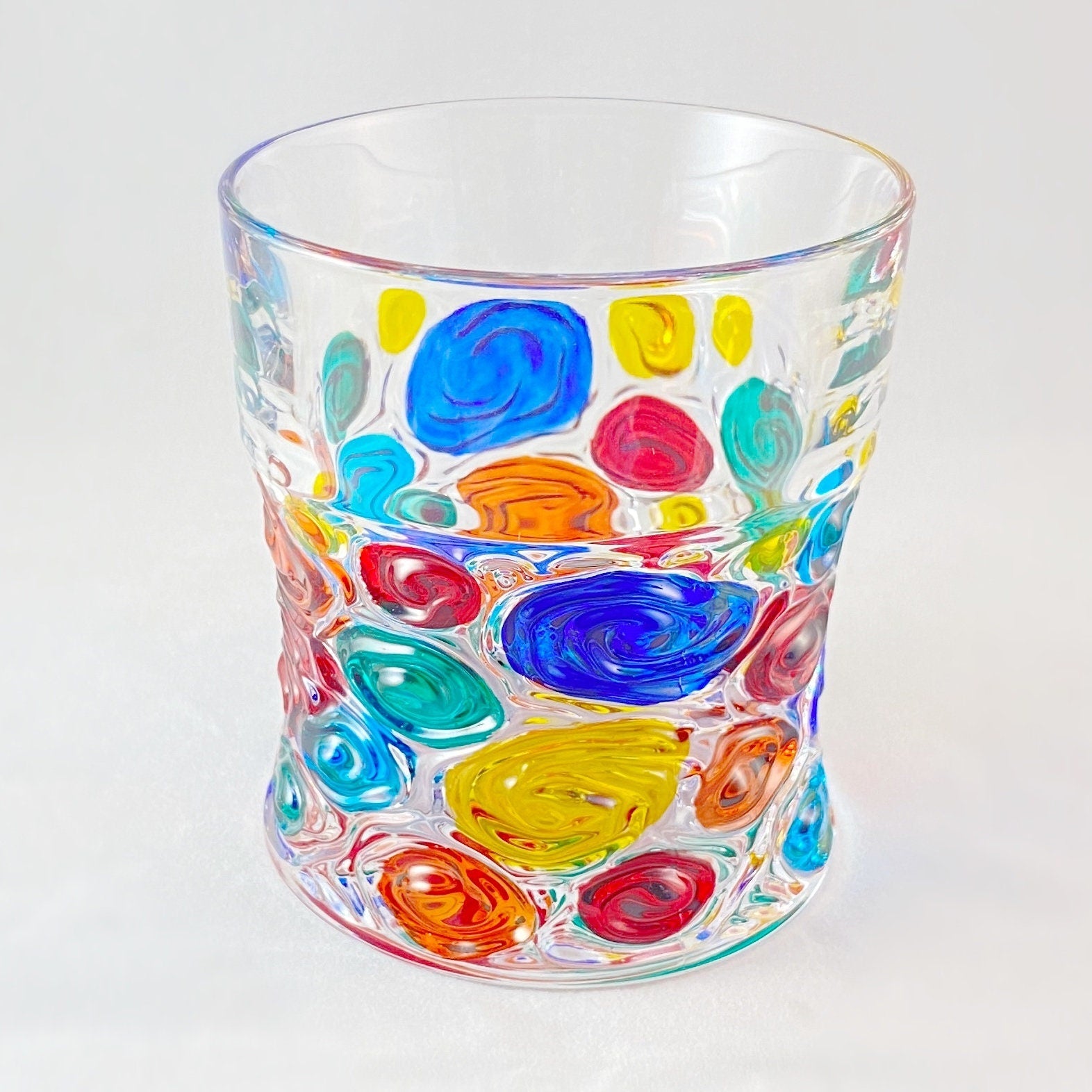 Venetian Glass Sound Whiskey Tumbler - Handmade in Italy, Colorful Murano Glass