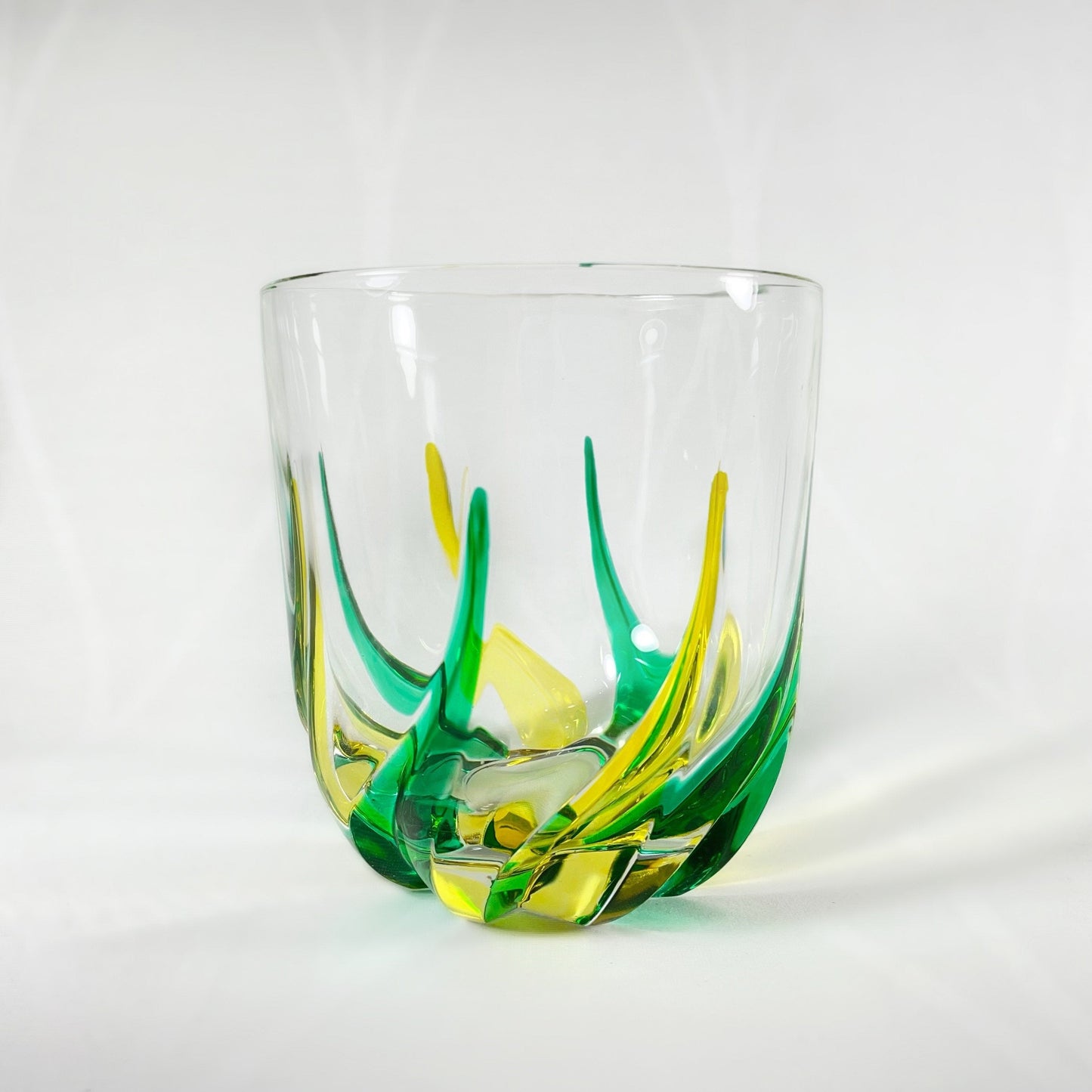 Venetian Glass Stemless Wine Glass - Handmade in Italy, Colorful Murano Glass