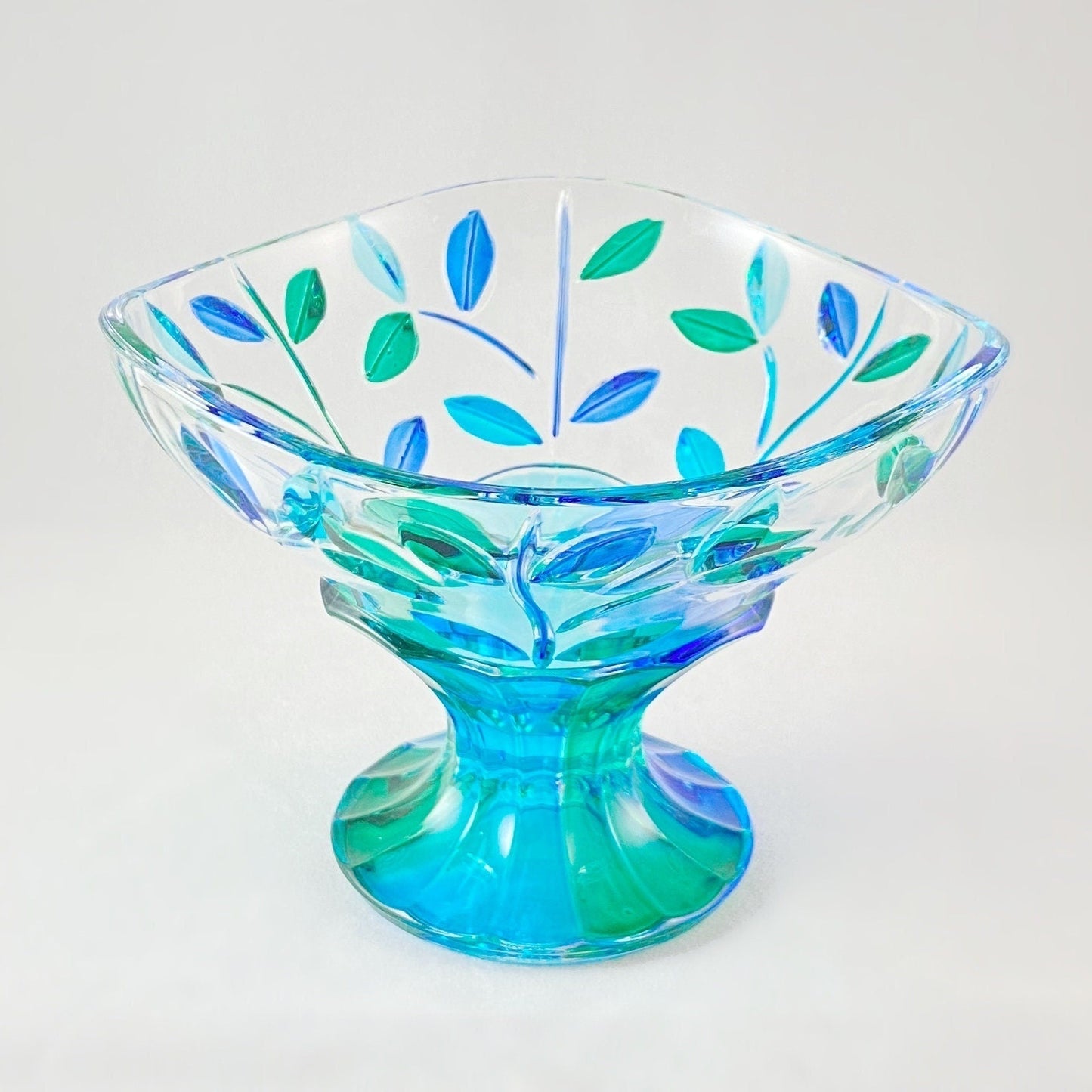 Venetian Glass Tree of Life Dish, Blue - Handmade in Italy, Colorful Murano Glass Bowl