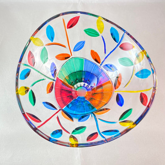 Venetian Glass Tree of Life Dish - Handmade in Italy, Colorful Murano Glass Bowl