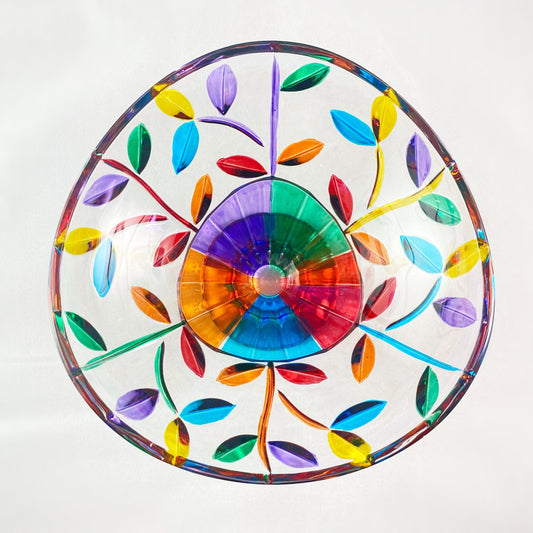 Venetian Glass Tree of Life Dish - Handmade in Italy, Colorful Murano Glass Bowl