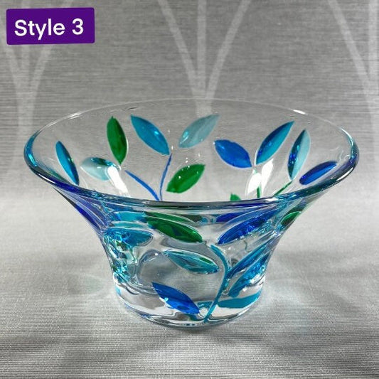 Venetian Glass Blue and Green Tree of Life Dish - Handmade in Italy, Colorful Murano Glass Bowl