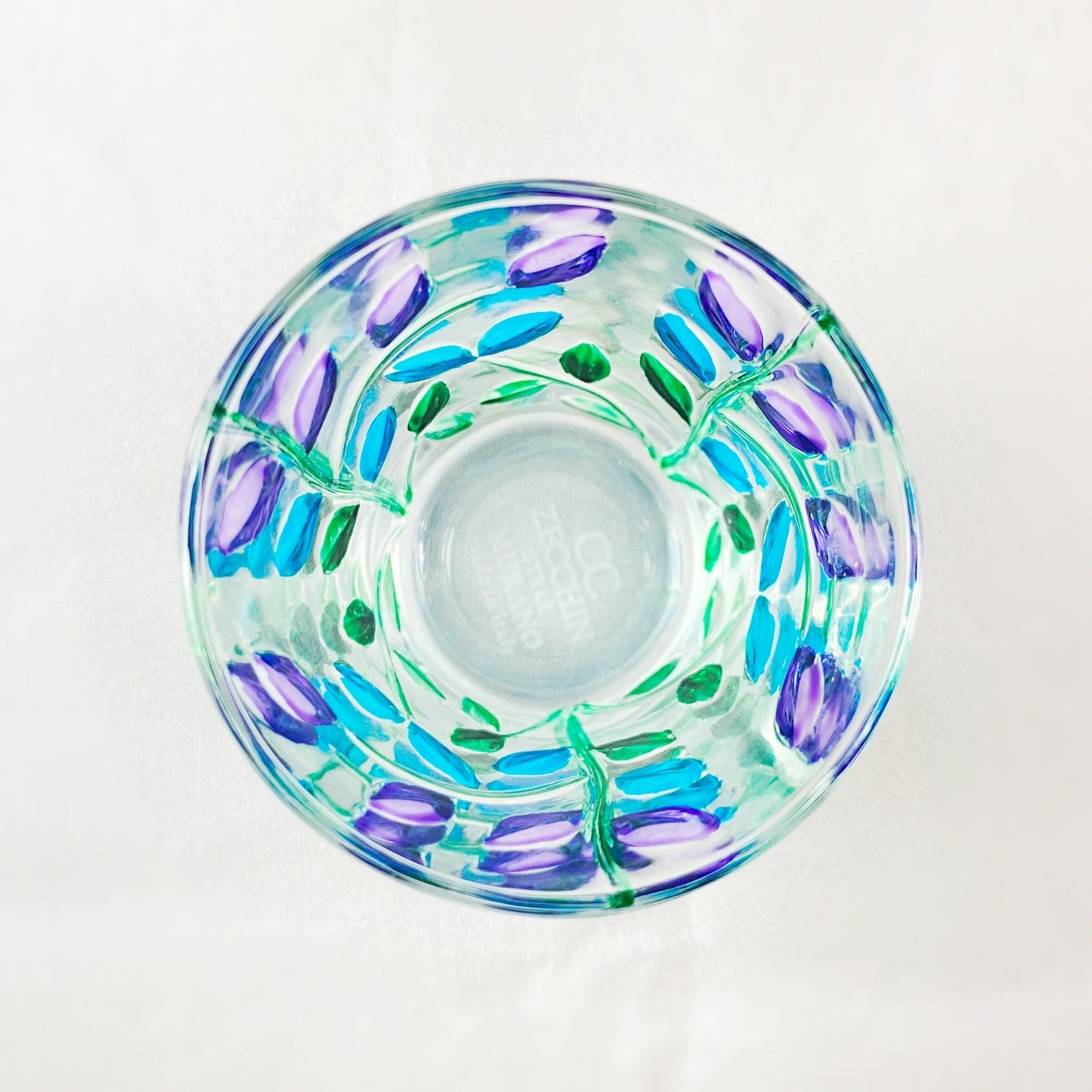 Venetian Glass Tree of Life Liquor/Shot Glass, Green/Blue/Purple - Handmade in Italy, Colorful Murano Glass