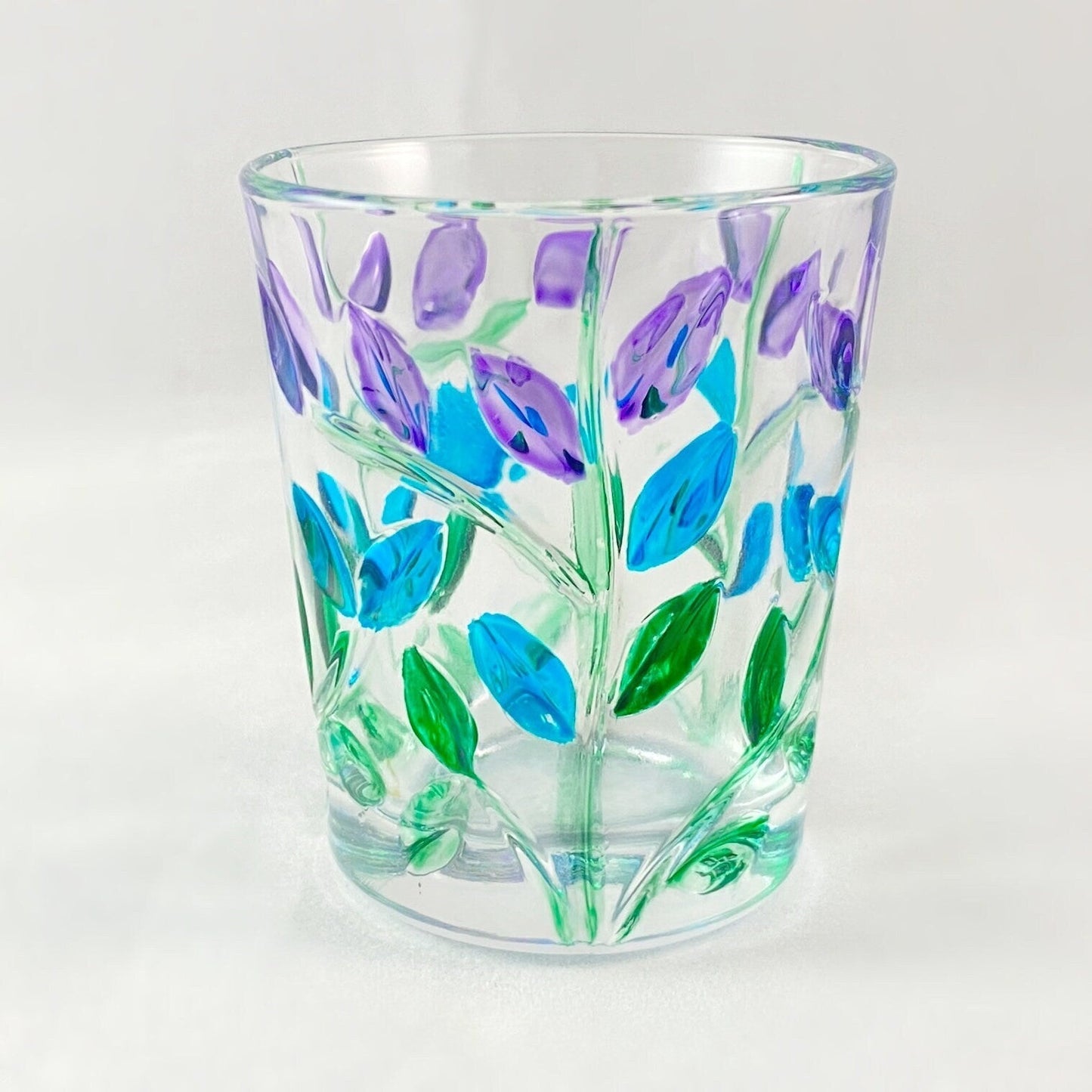 Venetian Glass Tree of Life Liquor/Shot Glass, Green/Blue/Purple - Handmade in Italy, Colorful Murano Glass