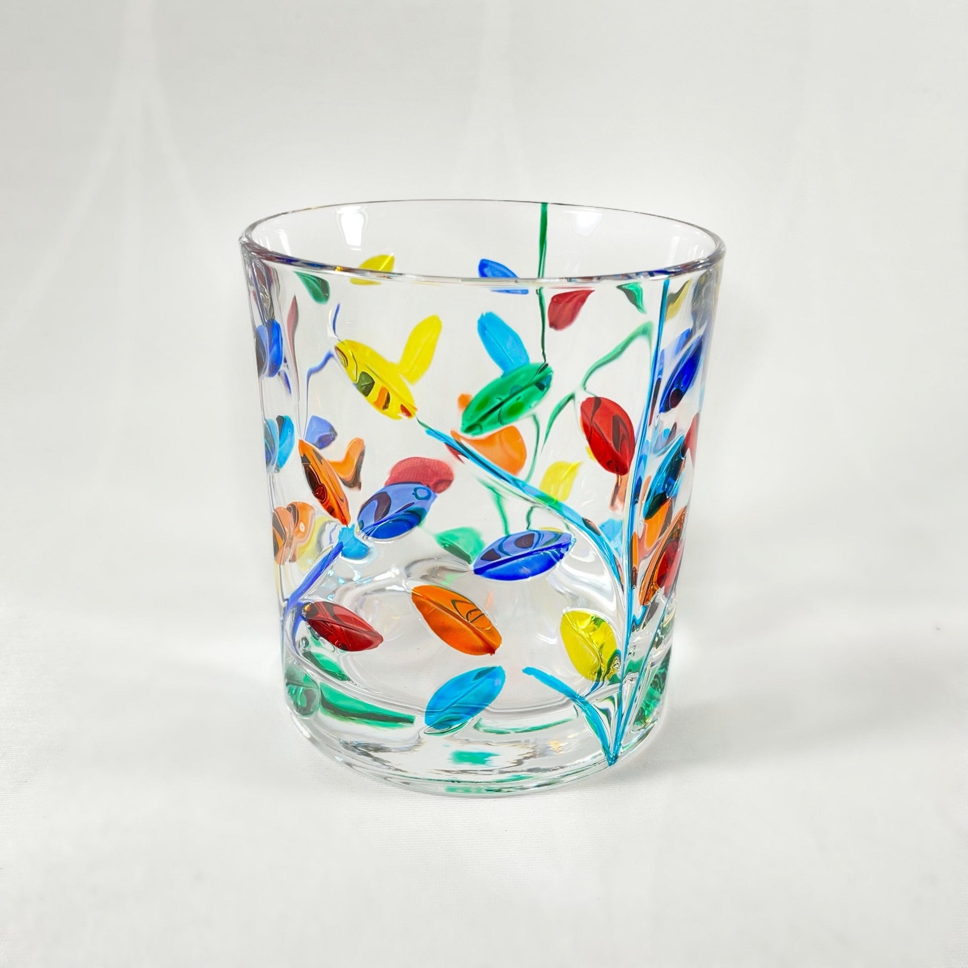 Venetian Glass Tree of Life Tumbler - Handmade in Italy, Colorful Murano Glass