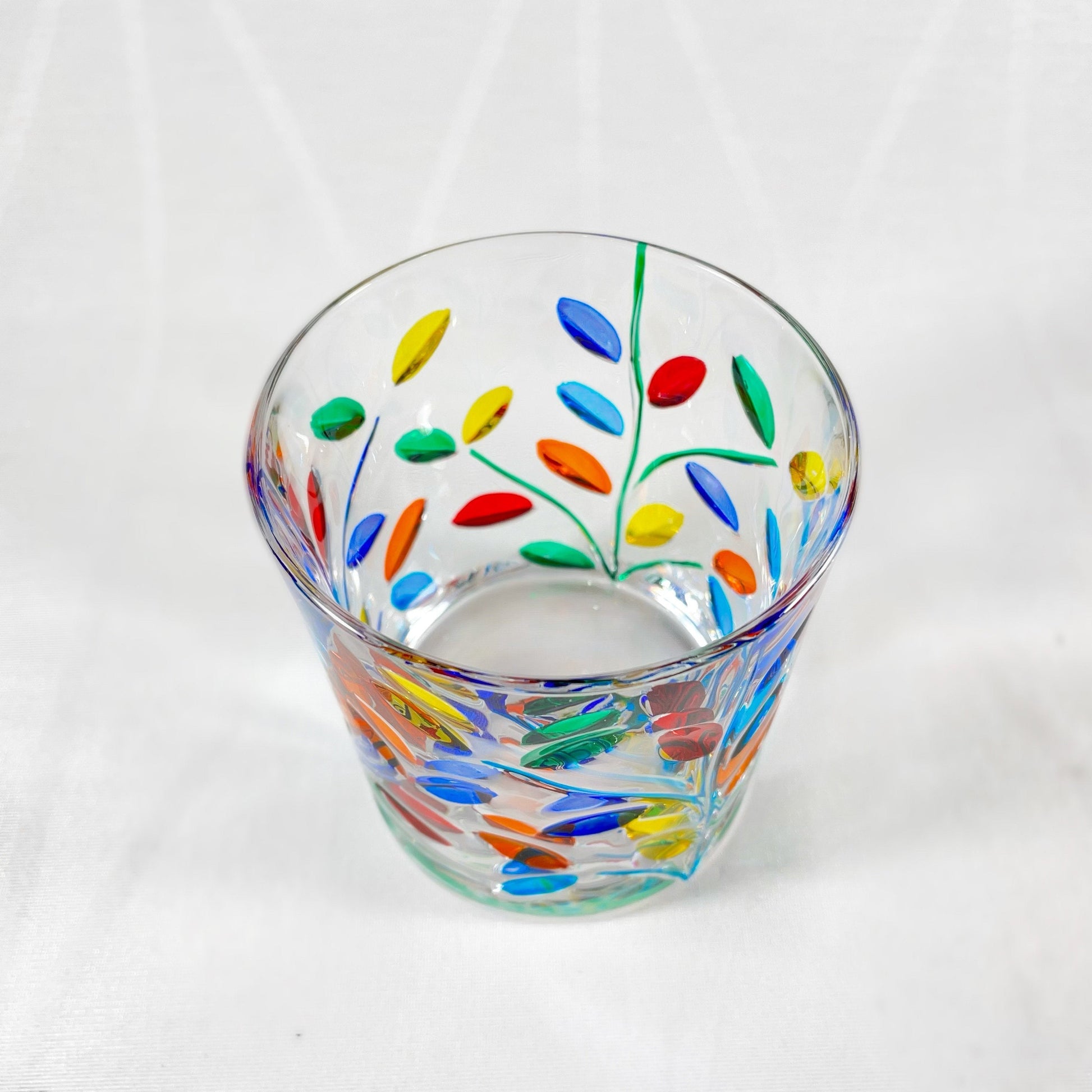 Venetian Glass Tree of Life Tumbler - Handmade in Italy, Colorful Murano Glass