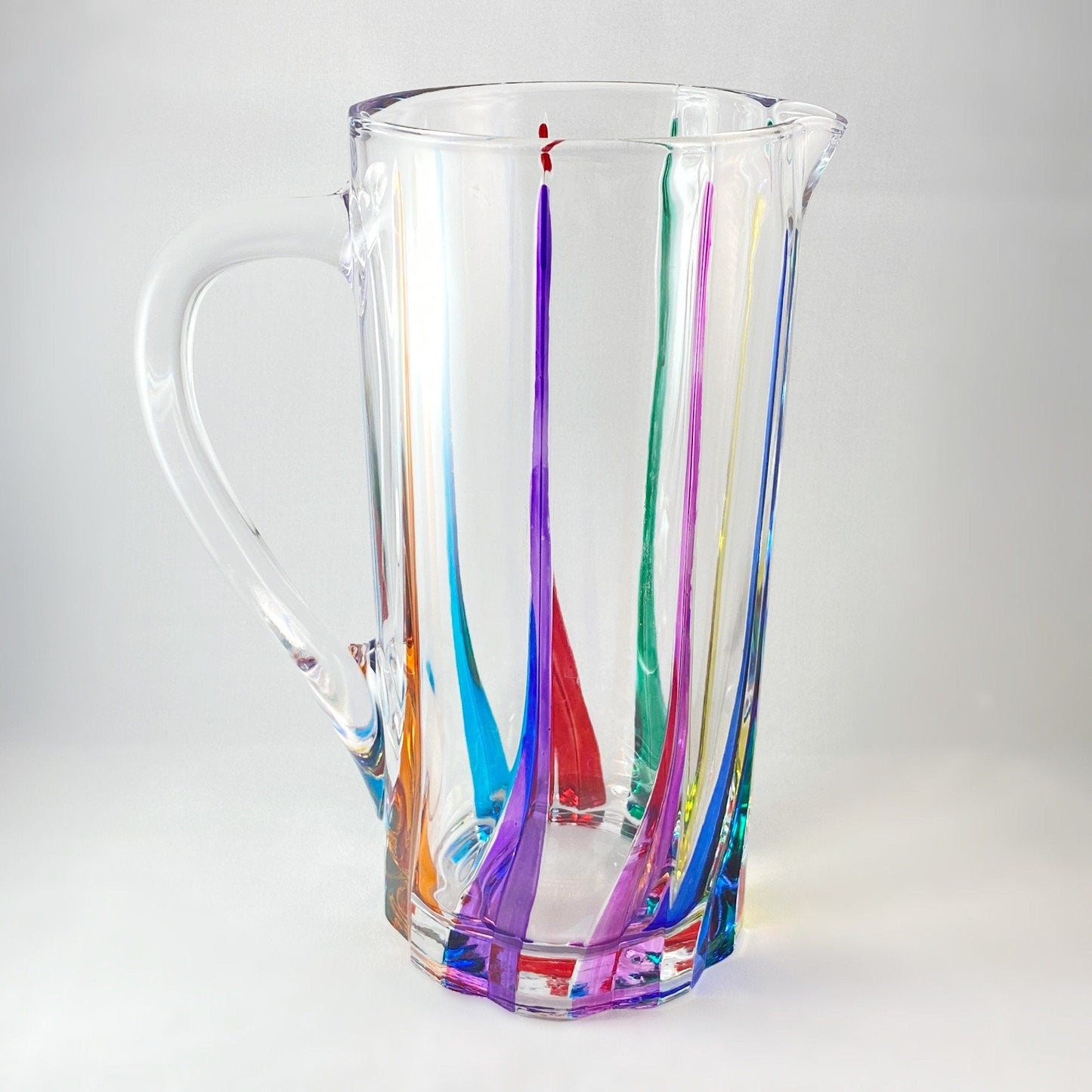 Venetian Glass Trix Pitcher - Handmade in Italy, Colorful Murano Glass Pitcher
