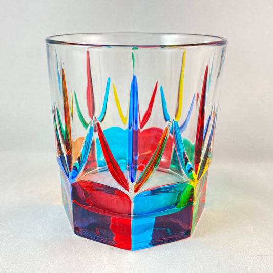 Venetian Glass Tumbler - Handmade in Italy, Colorful Murano Glass