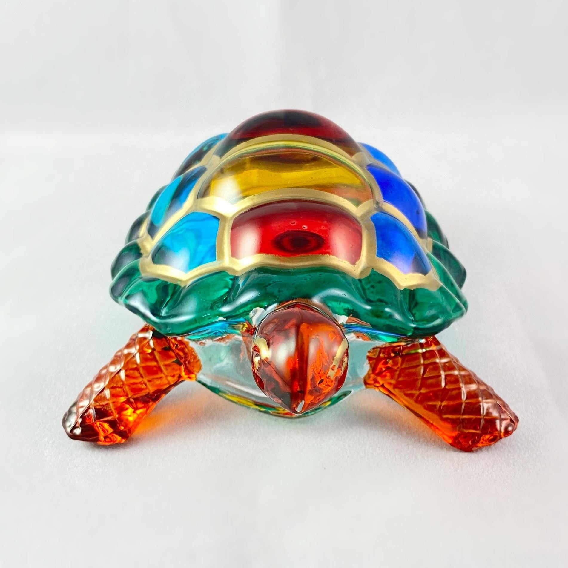Venetian Glass Turtle - Handmade in Italy, Colorful Murano Glass