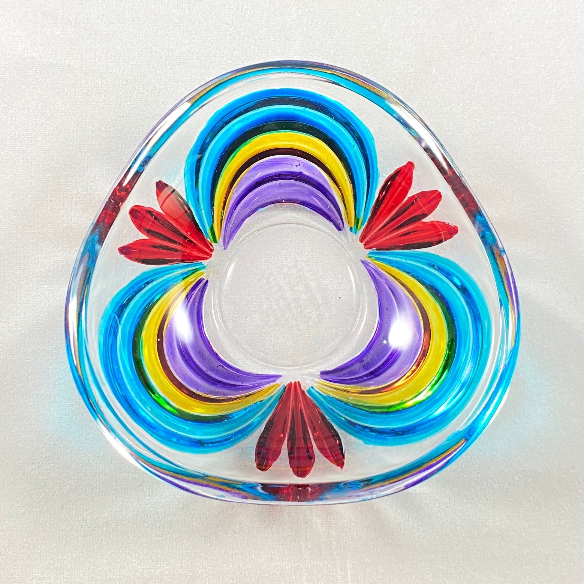 Venetian Glass Votive Holder/Dish - Handmade in Italy, Colorful Murano Glass