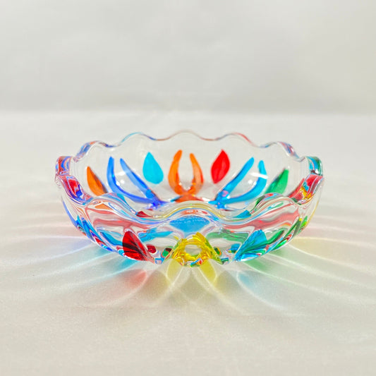 Venetian Glass Votive Holder/Dish - Handmade in Italy, Colorful Murano Glass