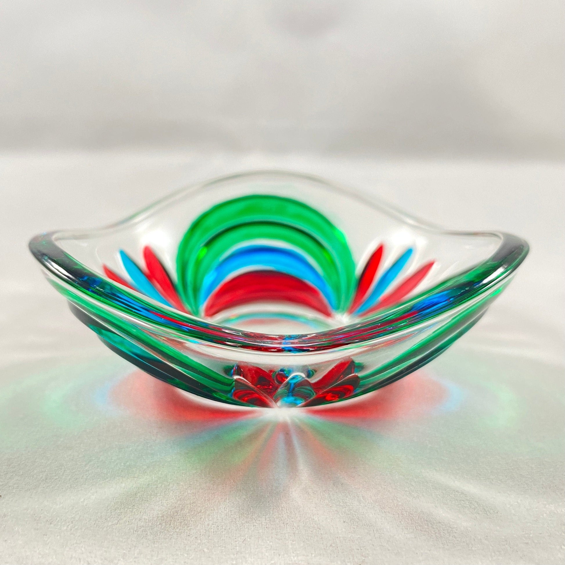 Venetian Glass Votive Holder/Dish - Handmade in Italy, Colorful Murano Glass