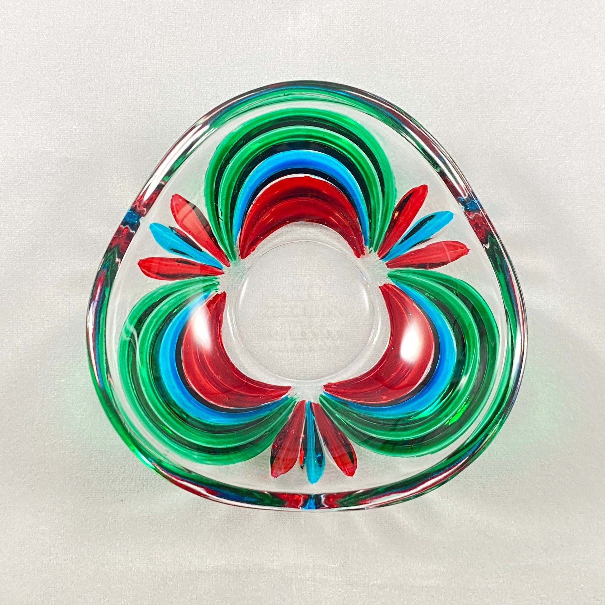 Venetian Glass Votive Holder/Dish - Handmade in Italy, Colorful Murano Glass