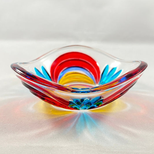 Venetian Glass Votive Holder/Dish - Handmade in Italy, Colorful Murano Glass