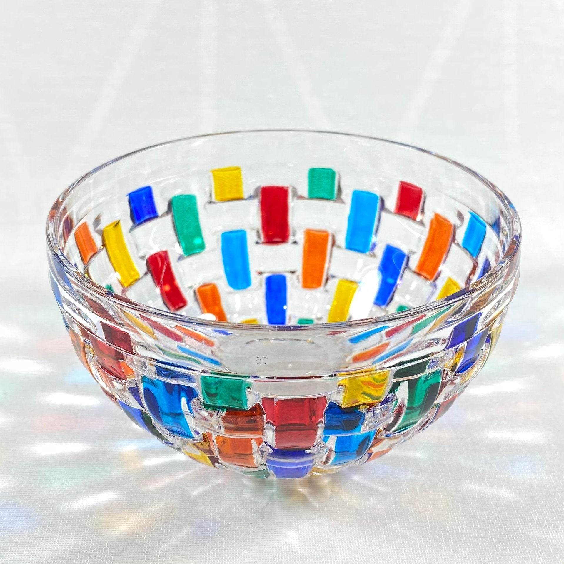 Venetian Glass Votive Holder - Handmade in Italy, Colorful Murano Glass Candle Holder