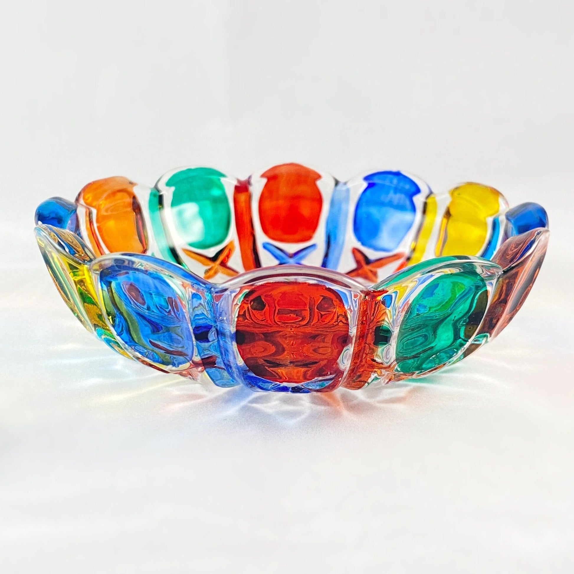 Venetian Glass Votive Holder - Handmade in Italy, Colorful Murano Glass Candle Holder