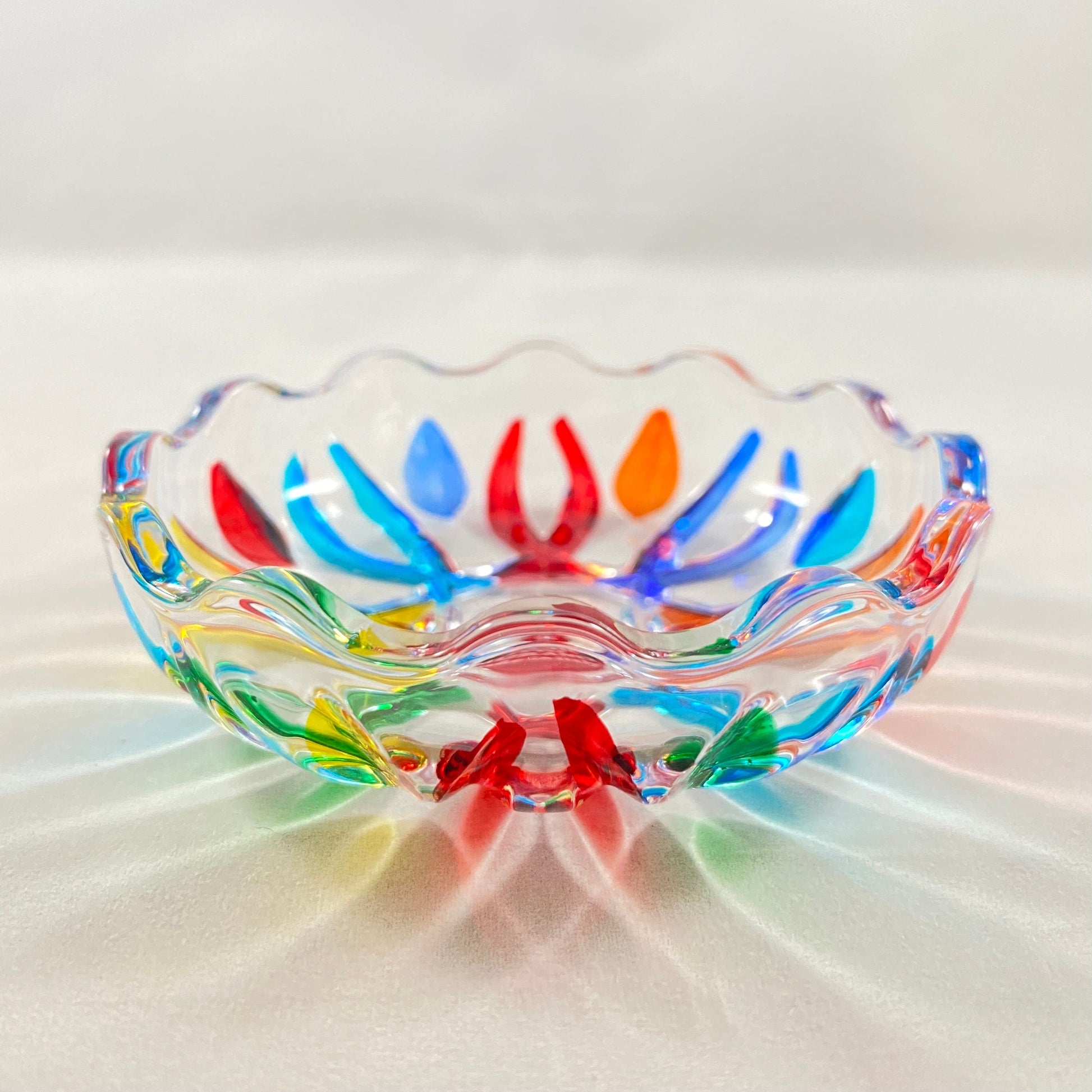 Venetian Glass Votive Holder/Dish - Handmade in Italy, Colorful Murano Glass