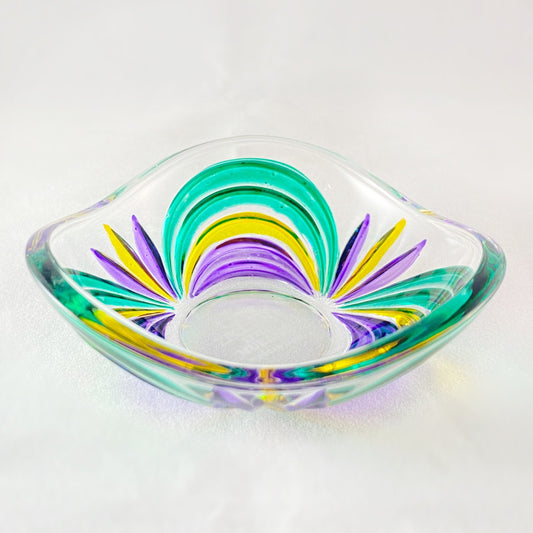 Venetian Glass Votive Holder/Dish - Handmade in Italy, Colorful Murano Glass