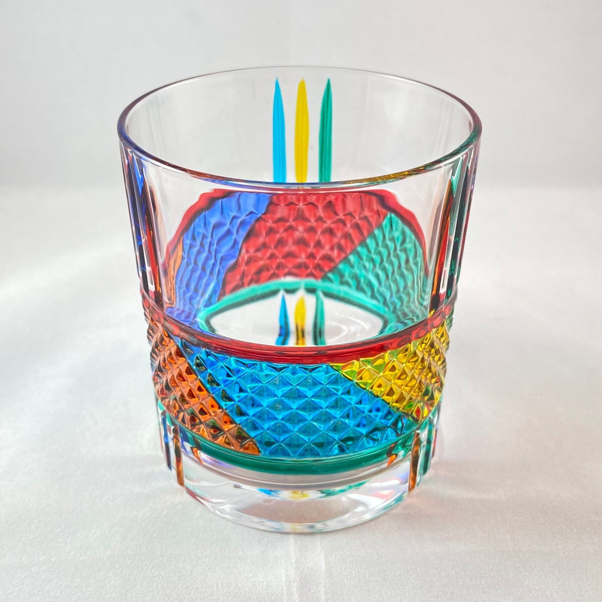 Venetian Glass Tumbler - Handmade in Italy, Colorful Murano Glass
