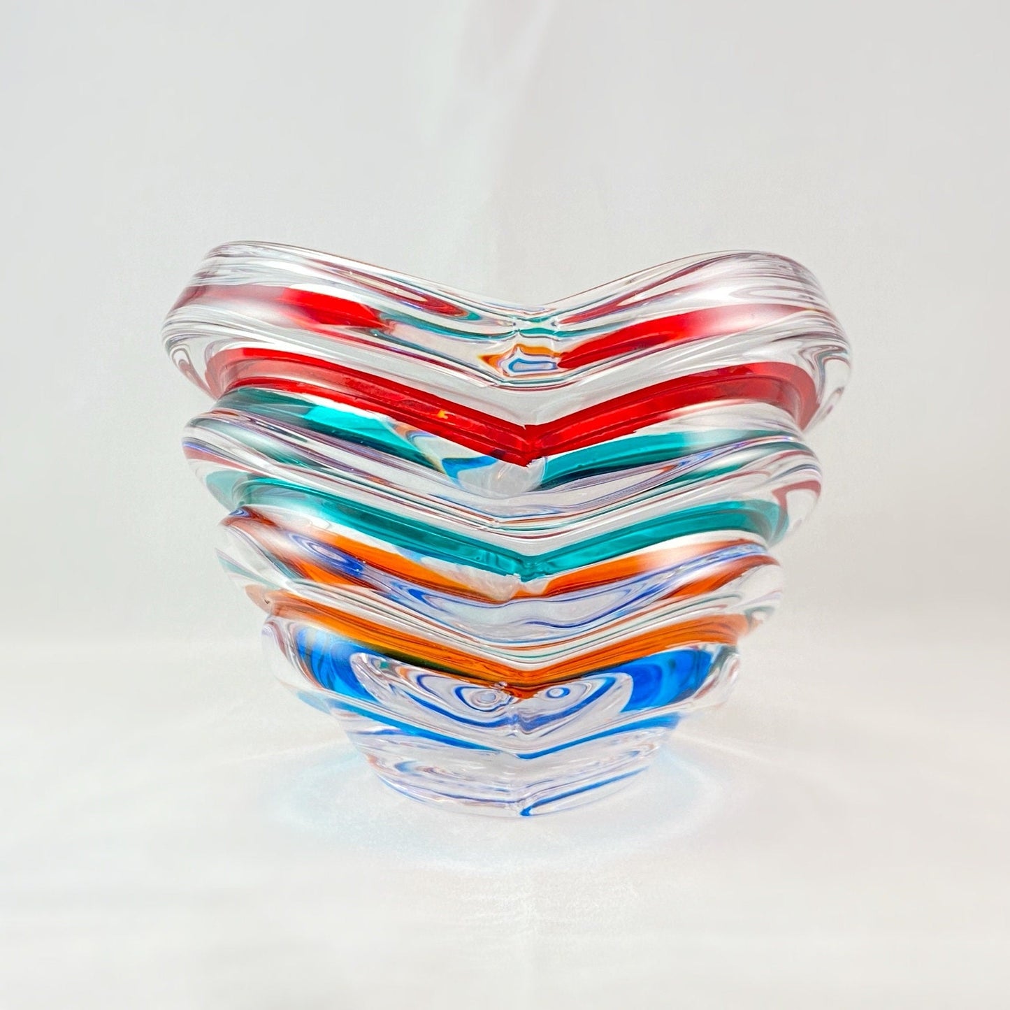 Venetian Glass Wave Dish - Handmade in Italy, Colorful Murano Glass