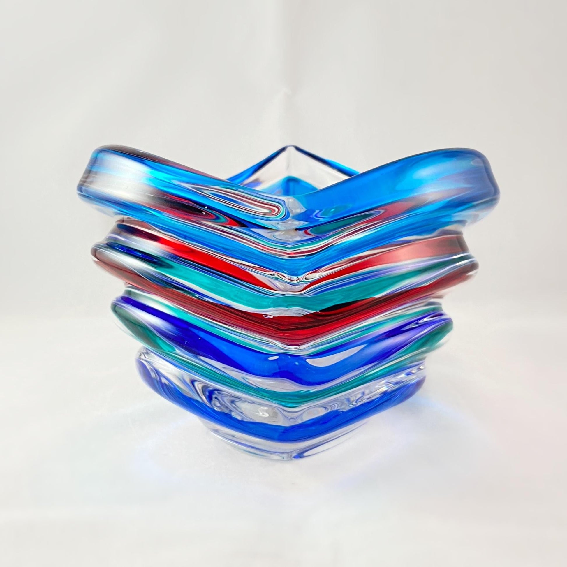 Venetian Glass Wave Dish - Handmade in Italy, Colorful Murano Glass