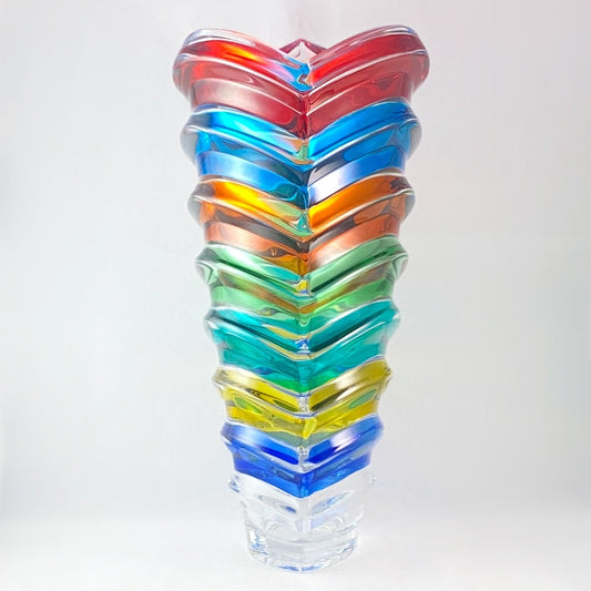 Venetian Glass Wave Vase - Handmade in Italy, Colorful Murano Glass Statement Vase