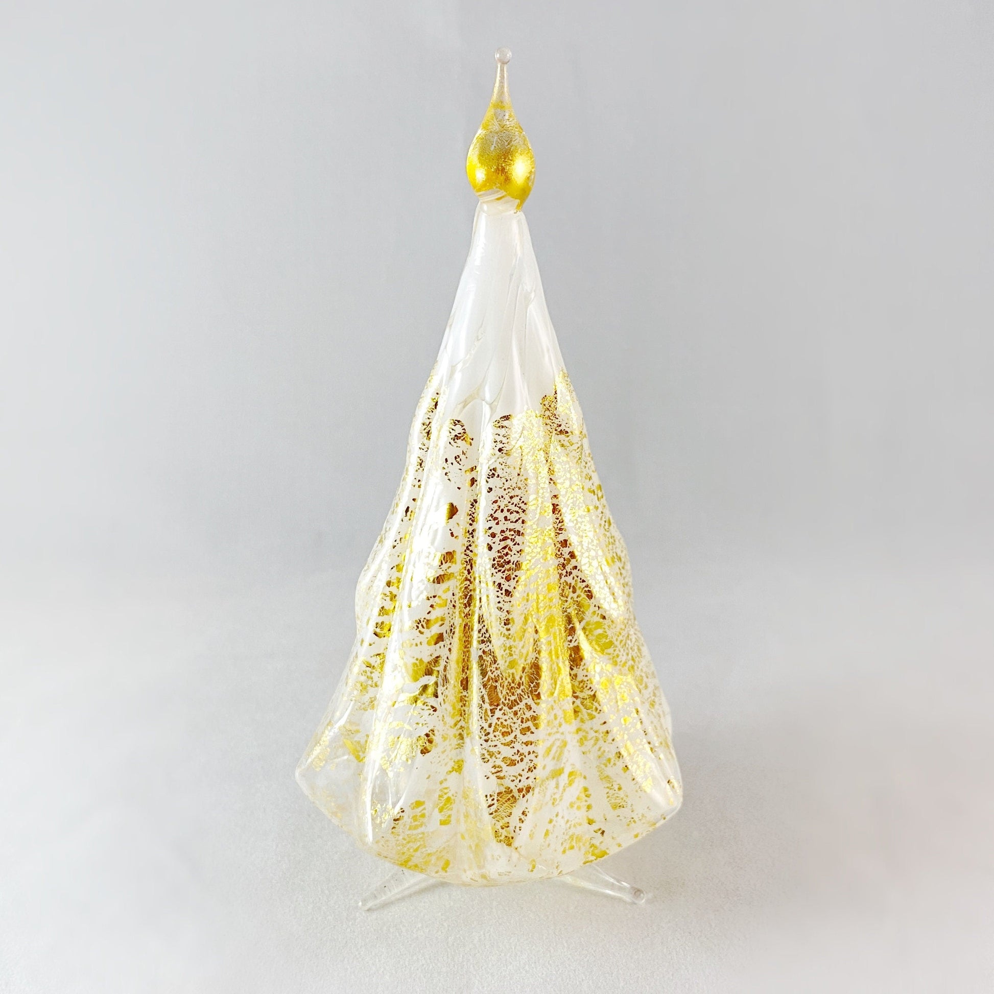 Venetian Glass White Tree, 24k Gold Leaf - Handmade in Italy, Colorful Murano Glass