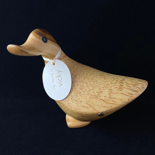 Vicky - Hand-carved and Hand-painted Bamboo Duck