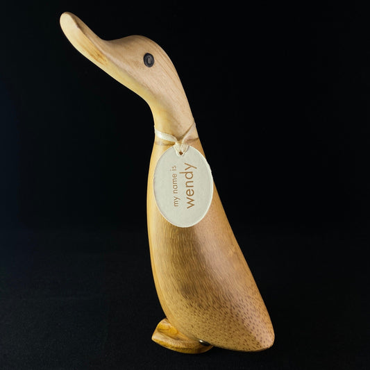 Wendy - Hand-carved and Hand-painted Bamboo Duck