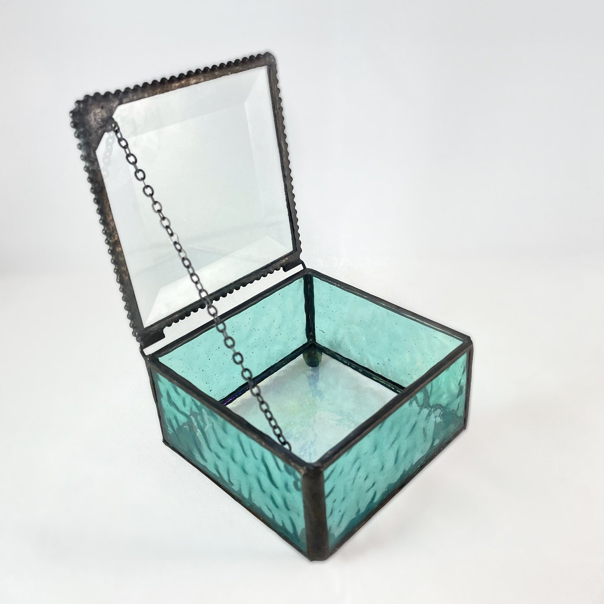 Windsor Blue Stained Glass Decorative Keepsake Jewelry Box