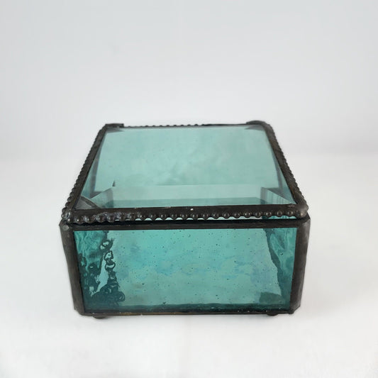 Windsor Blue Stained Glass Decorative Keepsake Jewelry Box