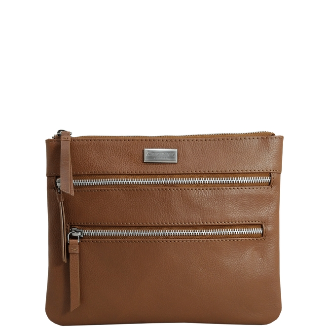 Windsor Tan Nappa Leather Zip Top Crossbody Bag