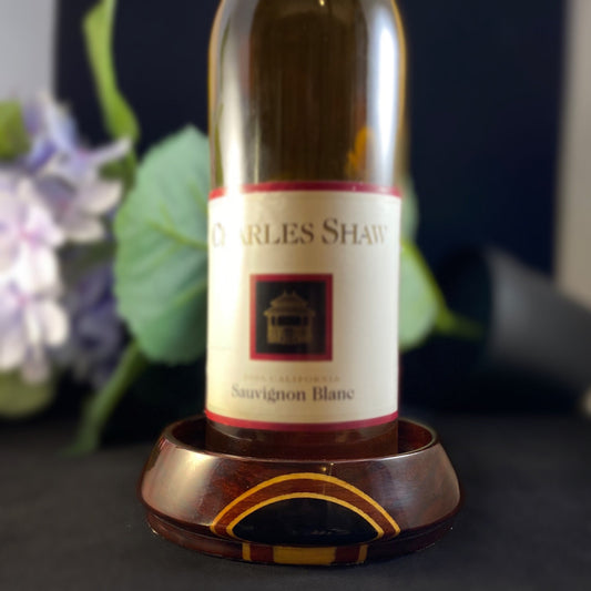 Wooden Wine Bottle Coaster - Gift for Wine Lovers