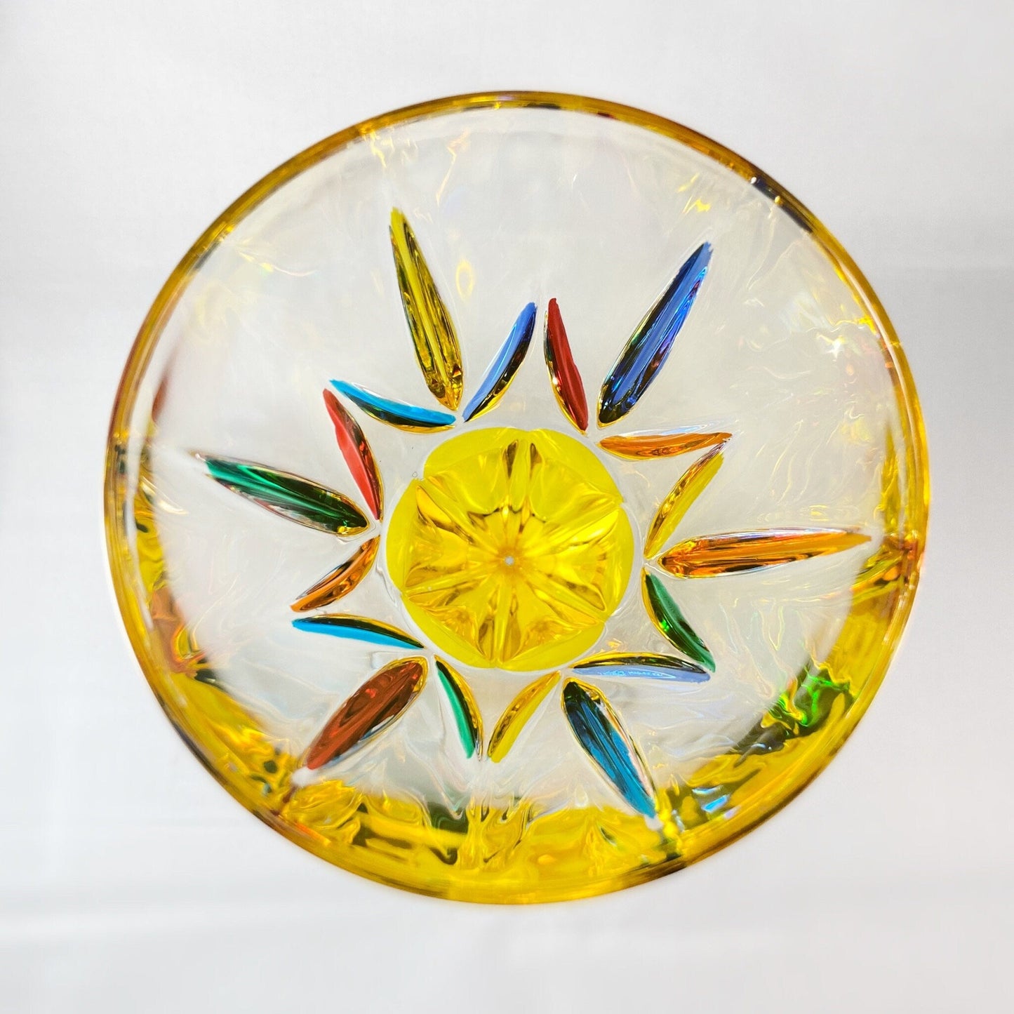 Yellow Stem Chic Venetian Wine Glass - Handmade in Italy, Colorful Murano Glass