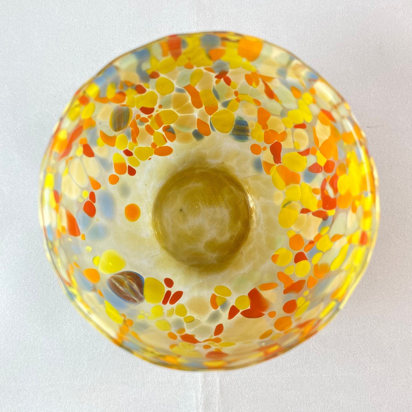 Yellow Venetian Glass Stemless Wine Glass - Handmade in Italy, Colorful Murano Glass