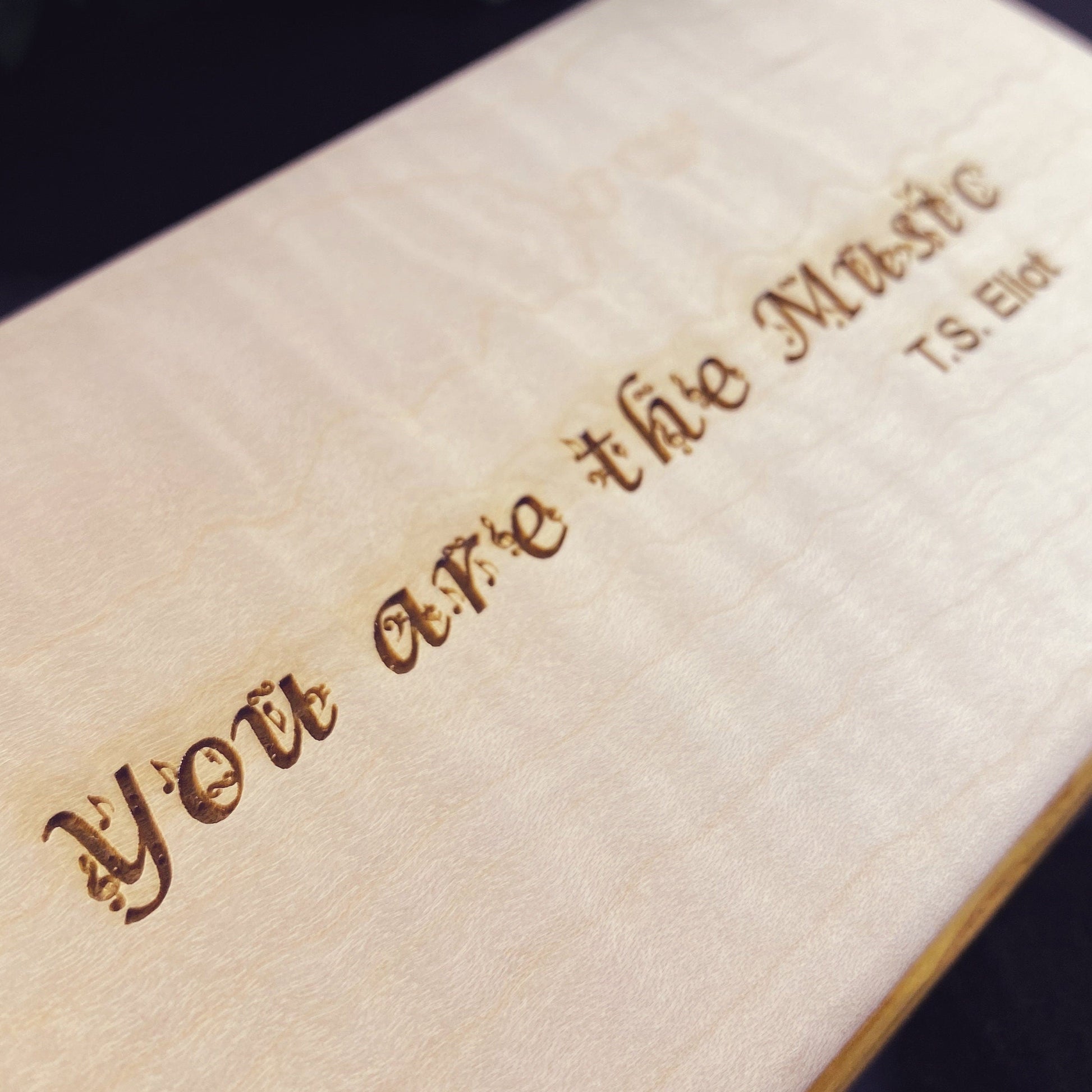 You Are the Music Quote Box, Handmade with Cherry Wood and Curly Maple