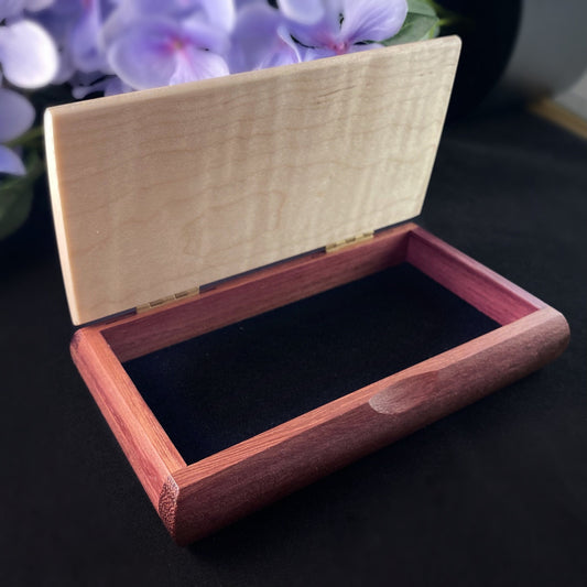 You Are the Music Quote Box, Handmade Wooden Box with Curly Maple and Purpleheart, Made in USA