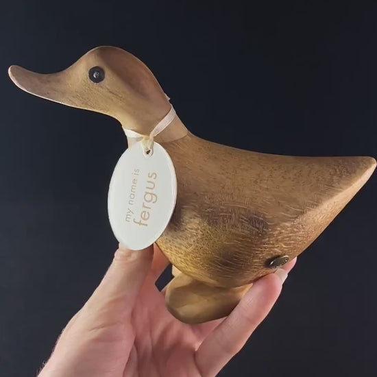 Fergus - Hand-carved and Hand-painted Bamboo Duck