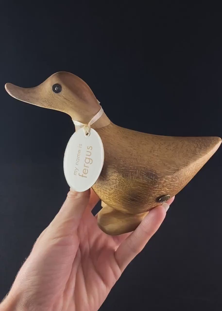 Fergus - Hand-carved and Hand-painted Bamboo Duck