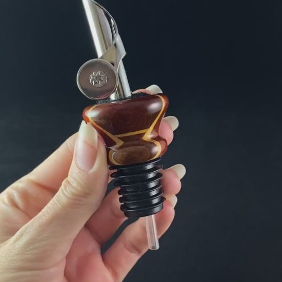 Wooden Bottle Pourer for Drinks, Wine, Olive Oil, Vinegar - Gift for Wine Lovers, Cooks, Chefs